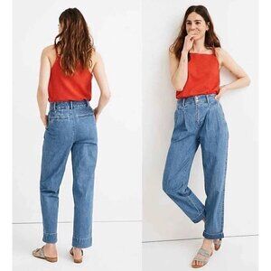 Madewell Women's Sz 0 Pleated Taper Wide-Leg Jeans